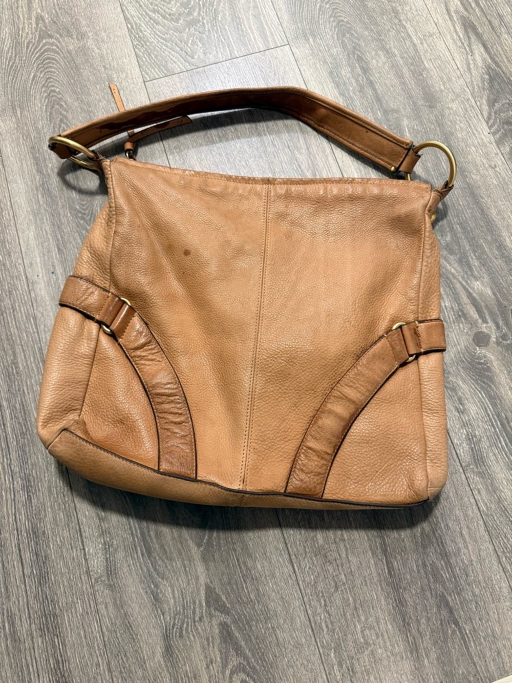 Genuine leather hobo slouchy shoulder bag, Y2K minimalist